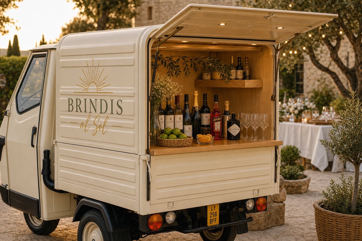 Customisable Brindis al Sol event Ape