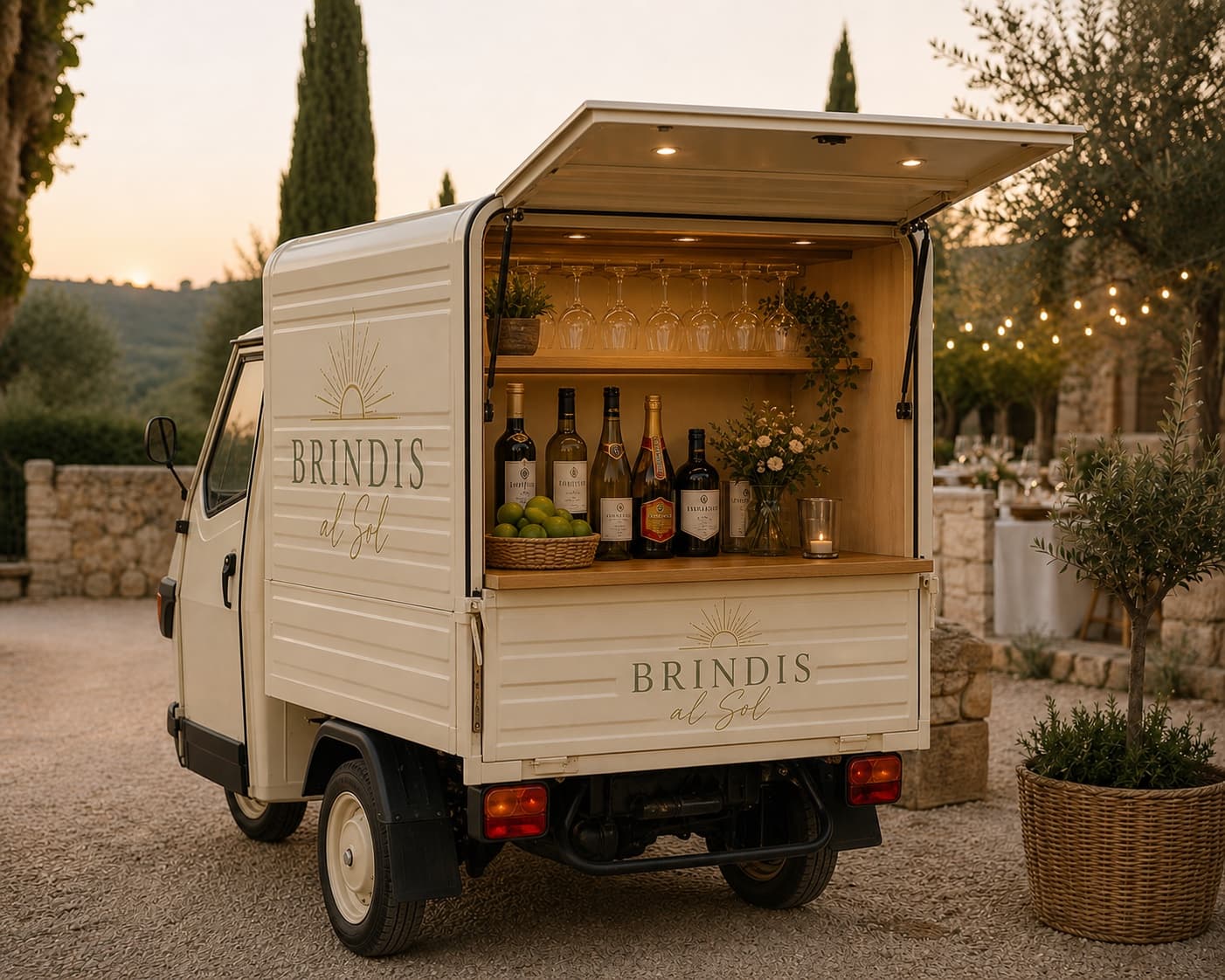 Brindis al Sol mobile bar at a Mallorca finca
